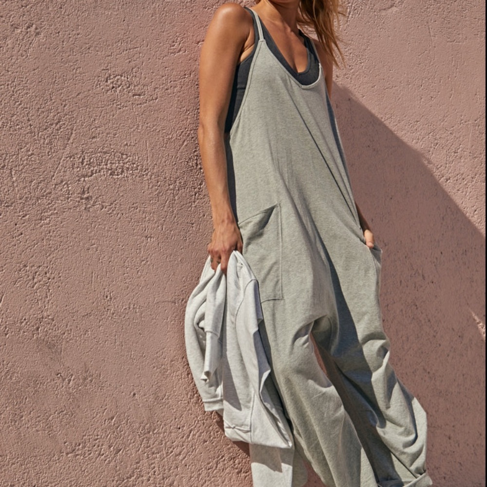 Free People Hot Shot Onesie in Heather Gray